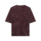 Oversized Acid Wash Maroon Cotton T-shirt