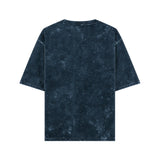 Oversized Acid Wash Navy Blue Cotton T-shirt