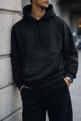 Black Oversized Hoodie for Men (Heavyweight)