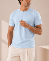Men’s Premium Baby Blue 240 GSM Cotton Stretch T-Shirt