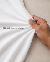 Men’s Premium White 240 GSM Cotton Stretch T-Shirt