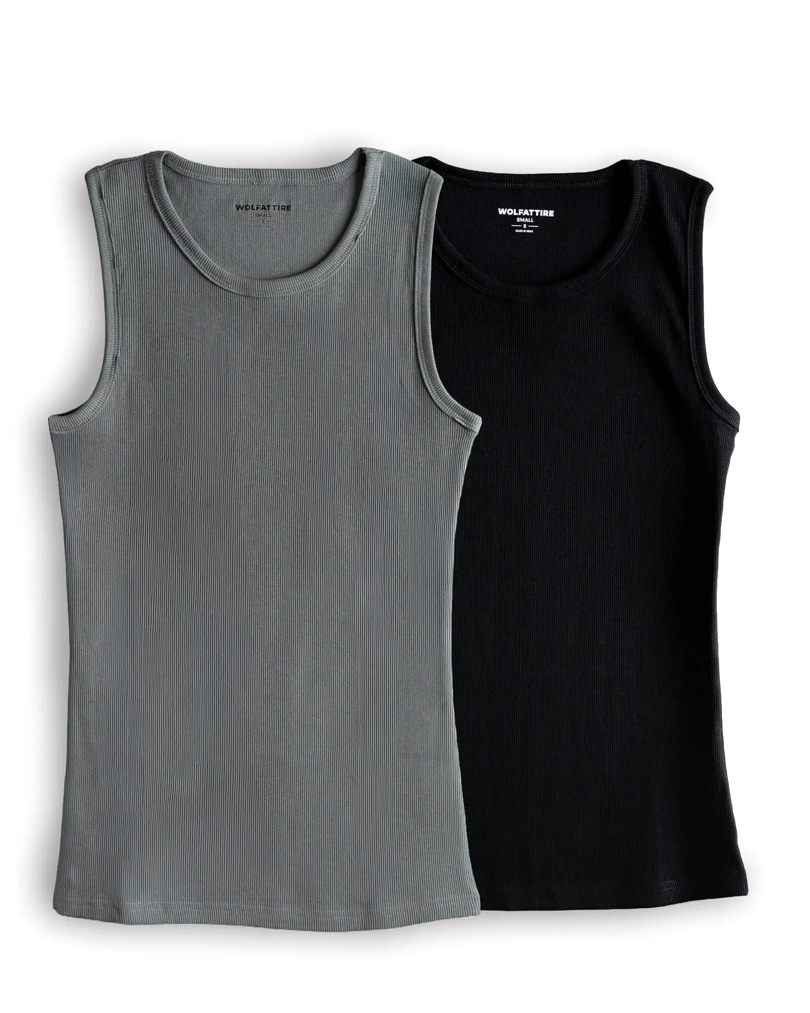 Men’s Tank Top Gym Vest Combo Pack of 2 – Black & Stone Grey