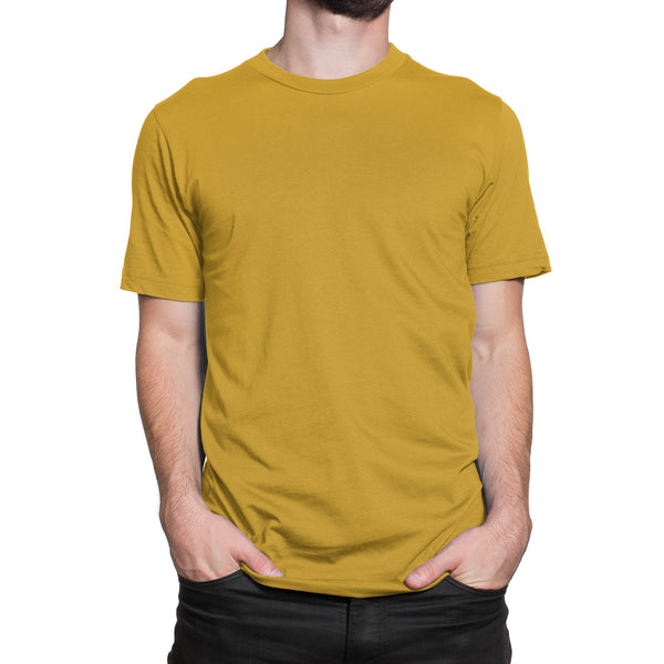 Mustard Yellow Half Sleeve T-Shirt for Men