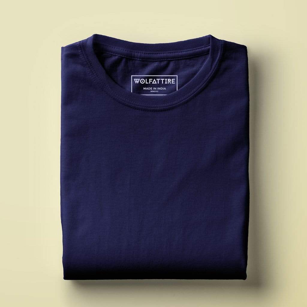 Navy Blue T Shirt Pure Cotton Tees for Men Wolfattire