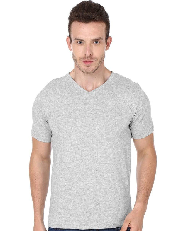 t-shirt Men's V-neck plain T-shirt Grey (Regular Fit) wolfattire