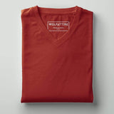 t-shirt Men's V-neck plain T-shirt Red (Regular Fit) wolfattire