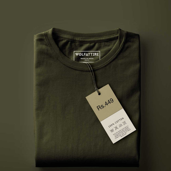 Army Green Round Neck T-shirt style guide