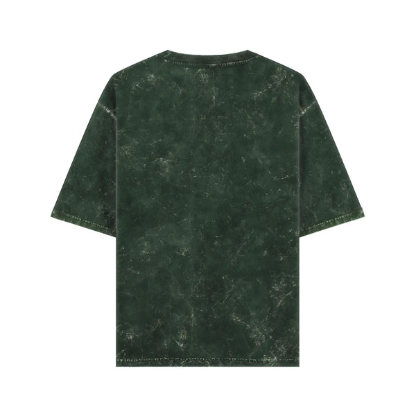 Oversized Acid Wash Green Cotton T-shirt