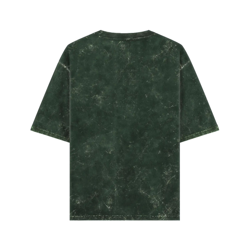 Oversized Acid Wash Green Cotton T-shirt