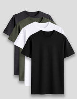 The Standard Quad: 4-Pack Combo t-shirts Men (White, Black, Army Green, Stone Grey)