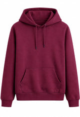 Men's Regular Fit Hooded Sweatshirt - Maroon