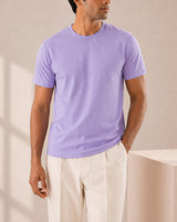 Pack of 2 Men’s 240 GSM Cotton Stretch T-Shirt - Lavender & Baby Blue
