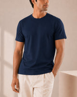 Pack of 3 Men’s 240 GSM Cotton Stretch T-Shirt - White, Black, Navy Blue