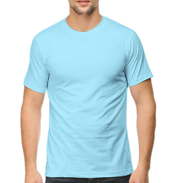 Baby Blue Half Sleeve T-Shirt for Men