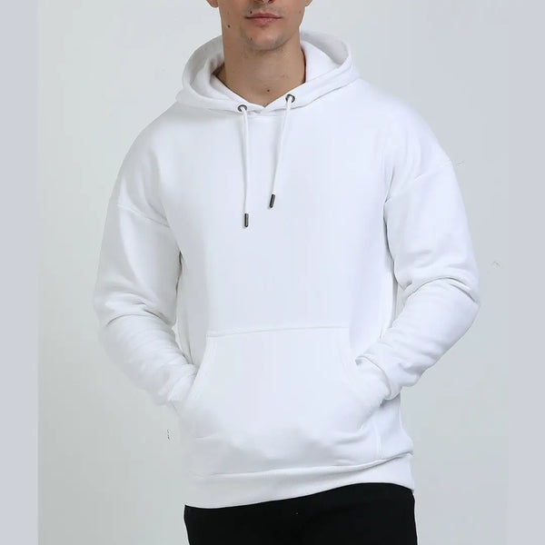 White Oversized Hoodie for Men (Heavyweight)