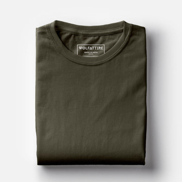 Army Green Half Sleeve T-Shirt for Men