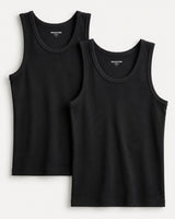 Men’s Black Tank Top Gym Vest Pack of 2