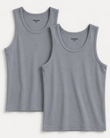Men’s Stone Grey Tank Top Gym Vest Pack of 2