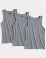 Men’s Stone Grey Tank Top Gym Vest Pack of 3