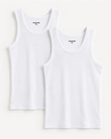 Men’s White Tank Top Gym Vest Pack of 2