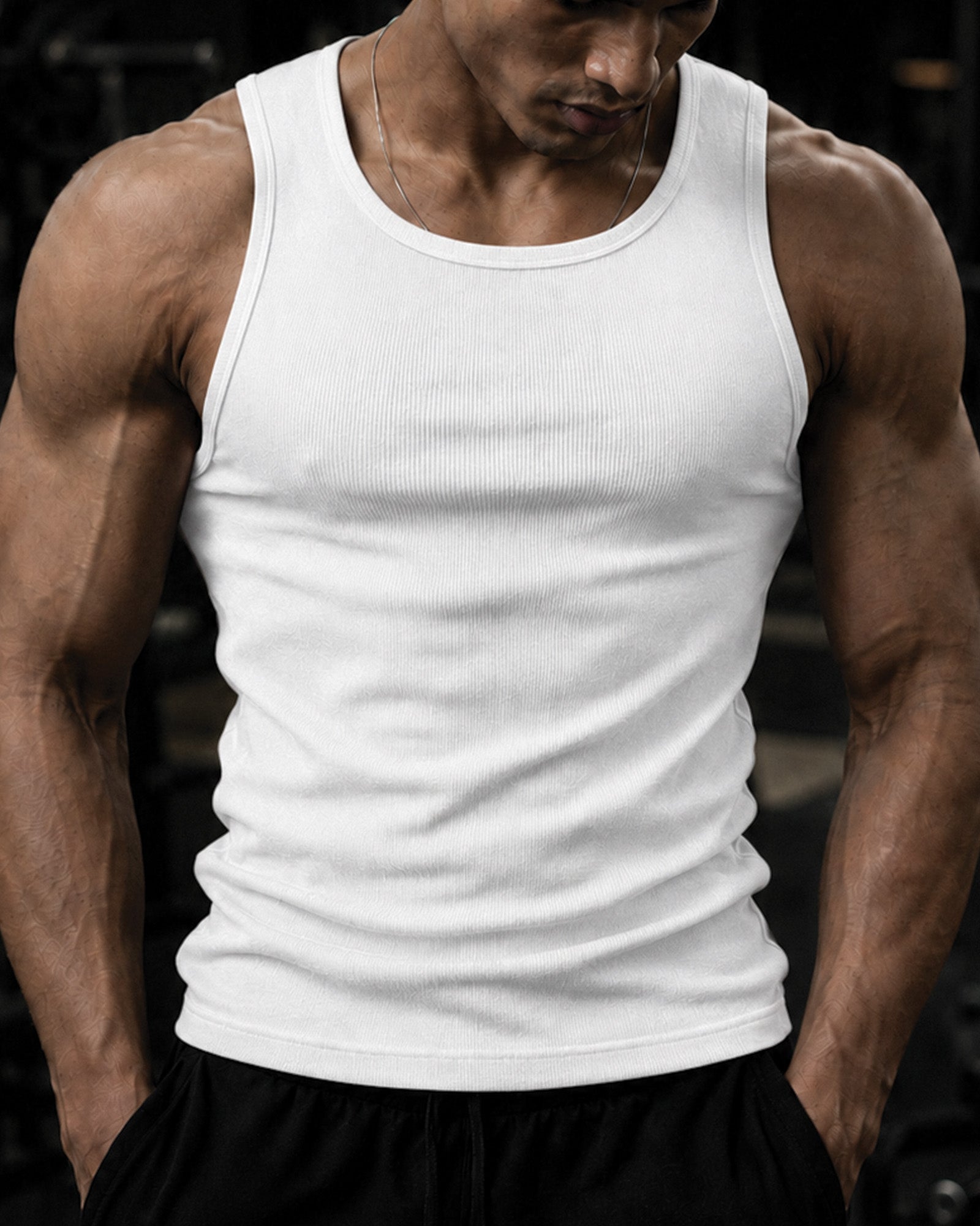 Men’s Tank Top Gym Vest Combo Pack of 3 – White, Black & Stone Grey