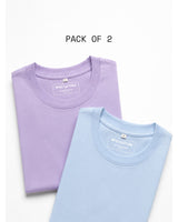 Pack of 2 Men’s 240 GSM Cotton Stretch T-Shirt - Lavender & Baby Blue