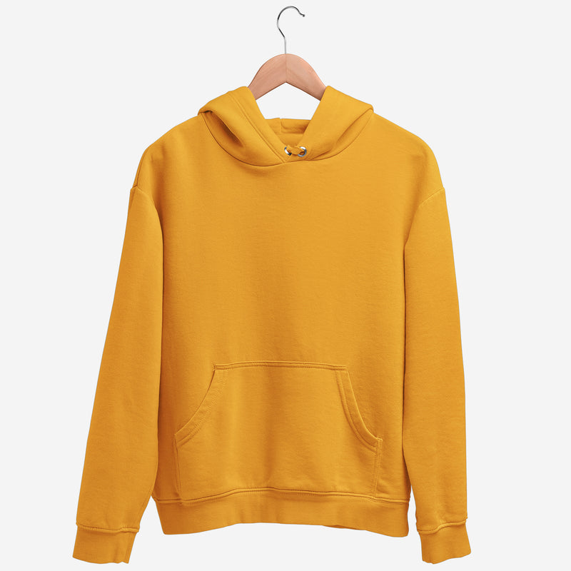 Sunshine yellow Men's Regular Fit Hooded Sweatshirt