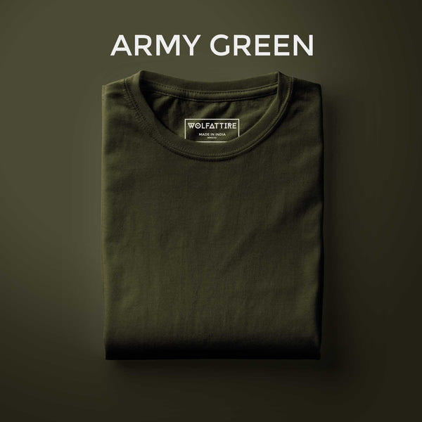 Army Green Half Sleeve T-Shirt for Men