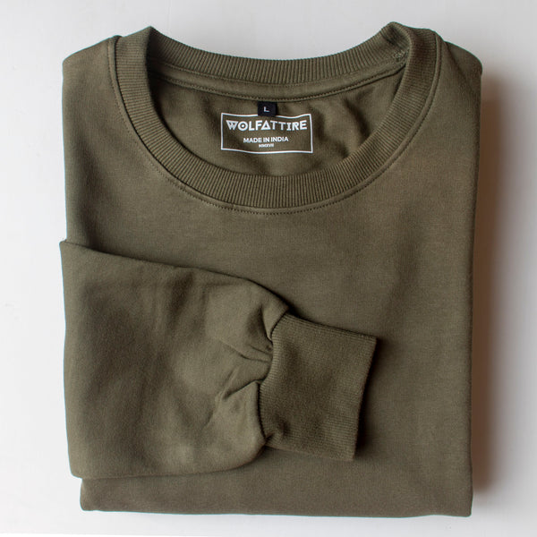 Army Green Sweatshirt for Men online in India – Wolfattire