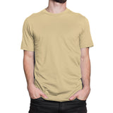 Beige Half Sleeve T-Shirt for Men