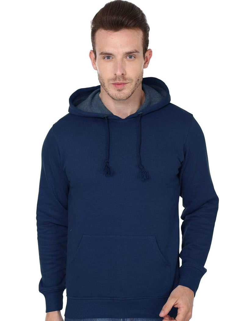 Hooded Sweatshirt Men's Regular Fit Hooded Sweatshirt - Navy Blue wolfattire