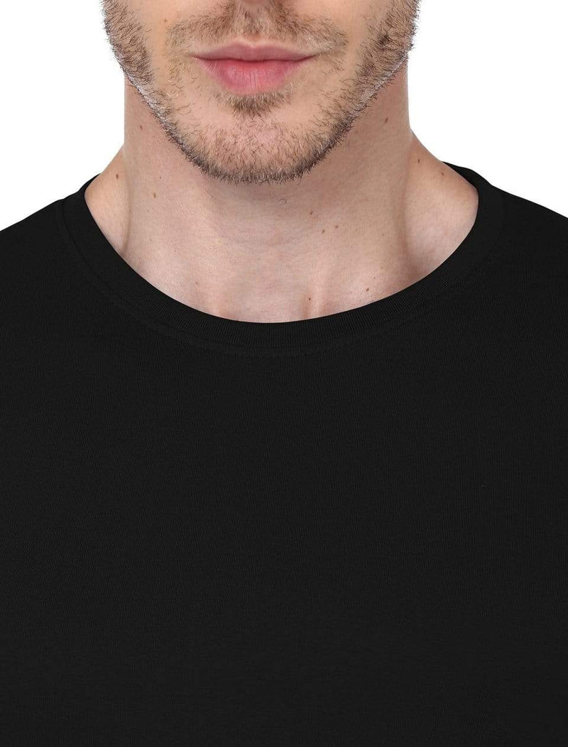 Men's round neck black full sleeves t-shirt wolfattire