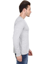 Men's round neck grey full sleeves t-shirt wolfattire