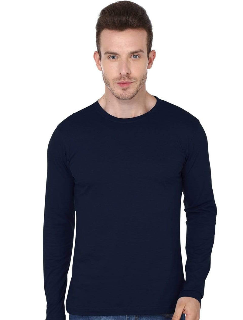 Navy Full Sleeve Shirt  Round Neck T-Shirt – Wolfattire