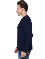 Men's round neck Navy Blue full sleeves t-shirt wolfattire
