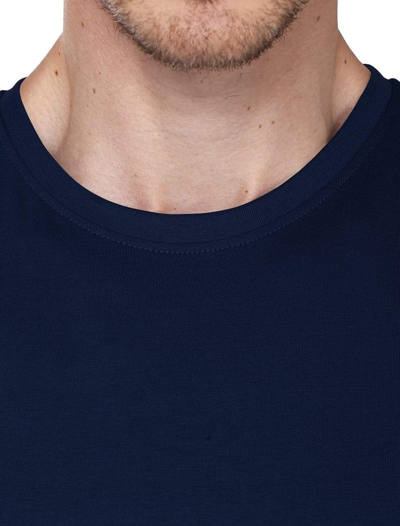 Men's round neck Navy Blue full sleeves t-shirt wolfattire
