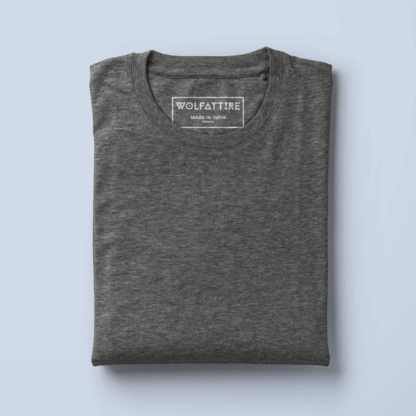 t-shirt Men's Round Neck Plain T-Shirt CHARCOAL GREY (Regular Fit) wolfattire