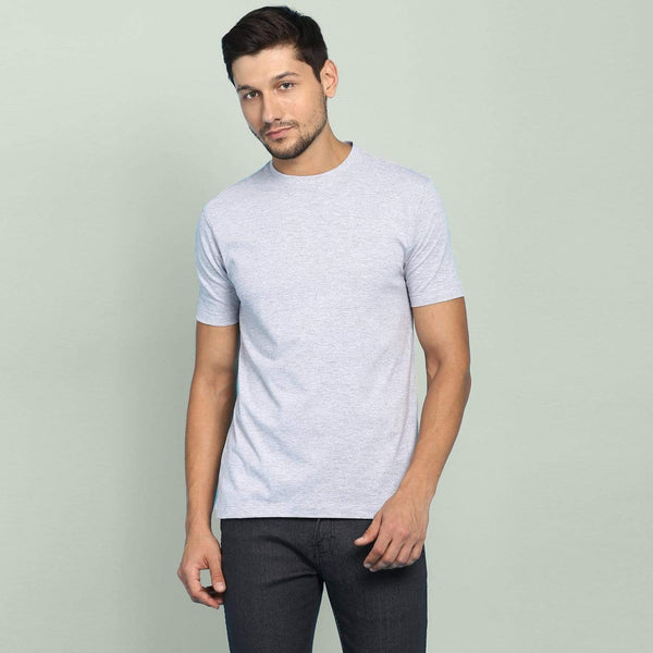 t-shirt Men's Round Neck Plain T-Shirt GREY (Regular fit) wolfattire