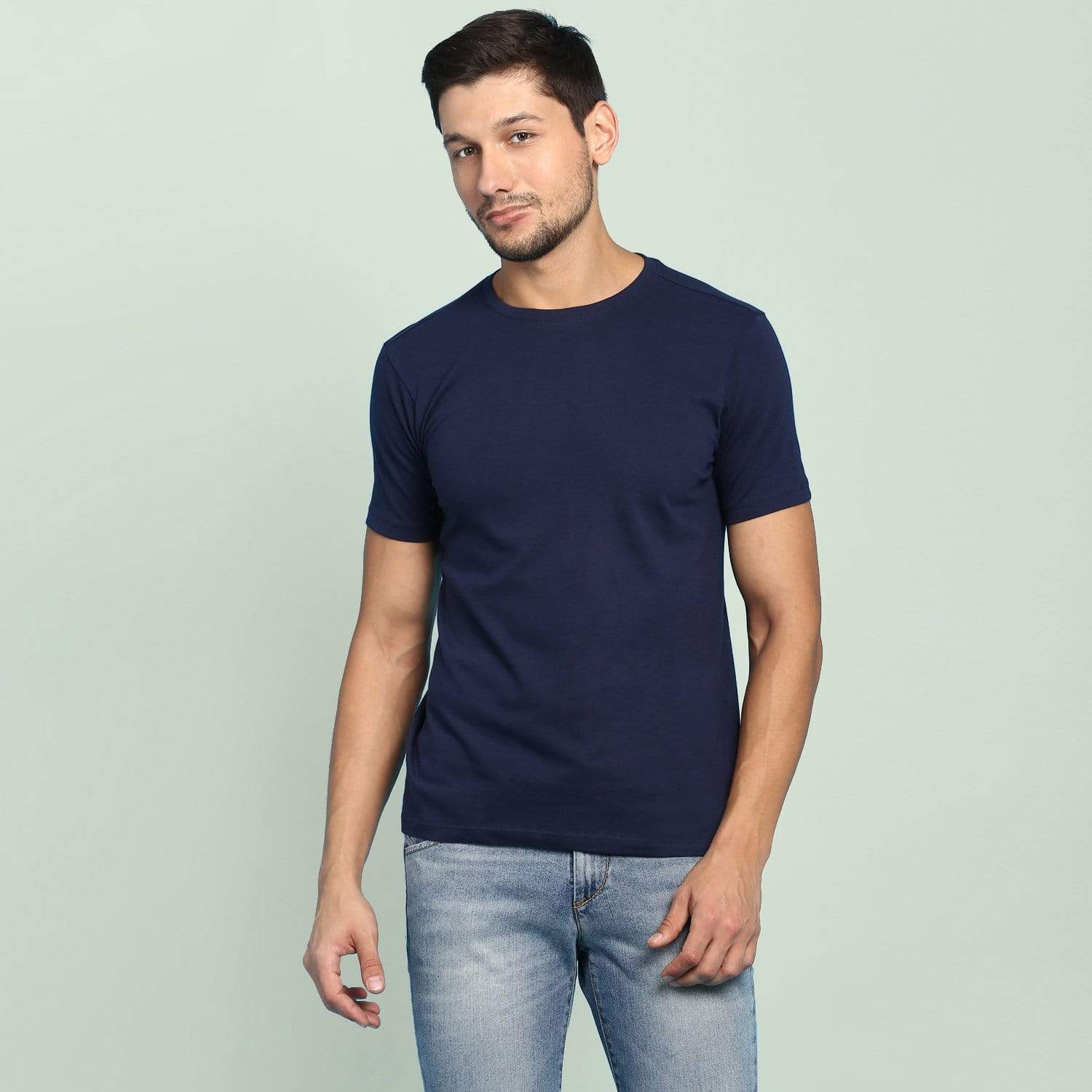 Navy Blue T Shirt Pure Cotton Tees For Men Wolfattire