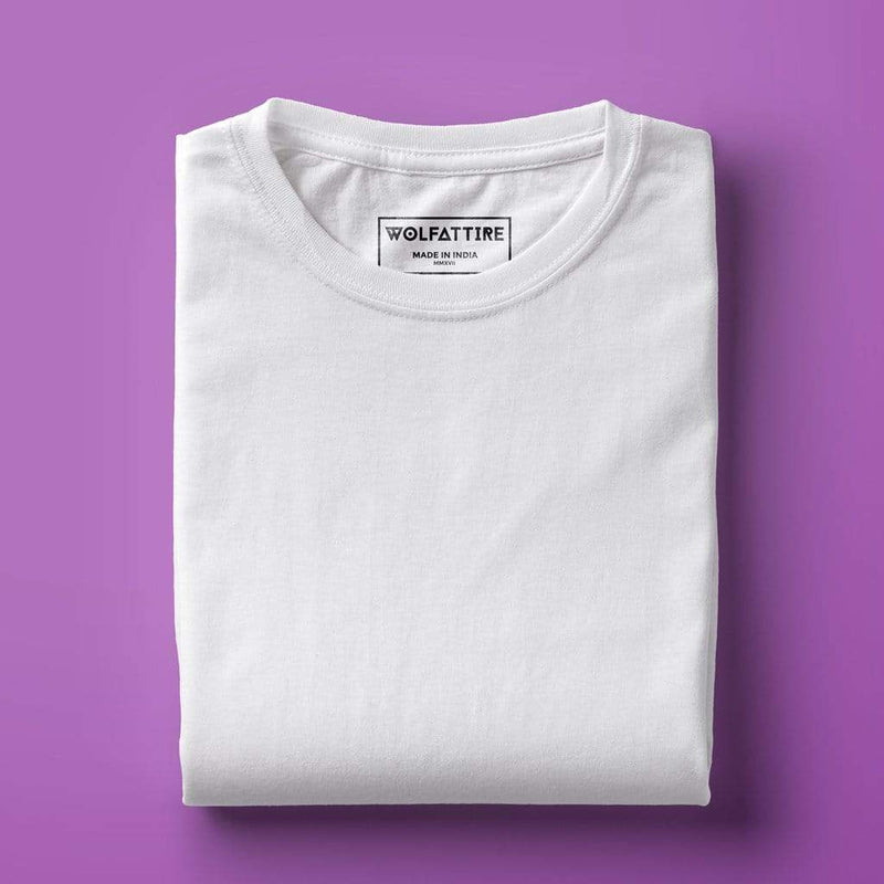 White t shirt for men  Round Neck – Wolfattire