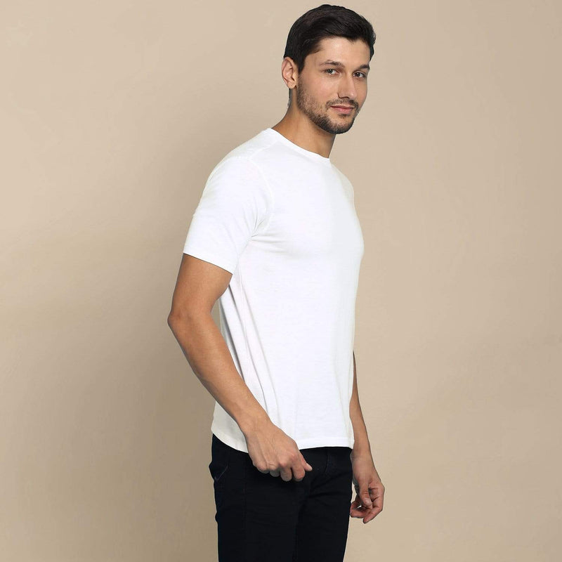 White t shirt for men  Round Neck – Wolfattire