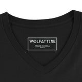 t-shirt Men's V-neck plain T-shirt Black (Regular Fit) wolfattire