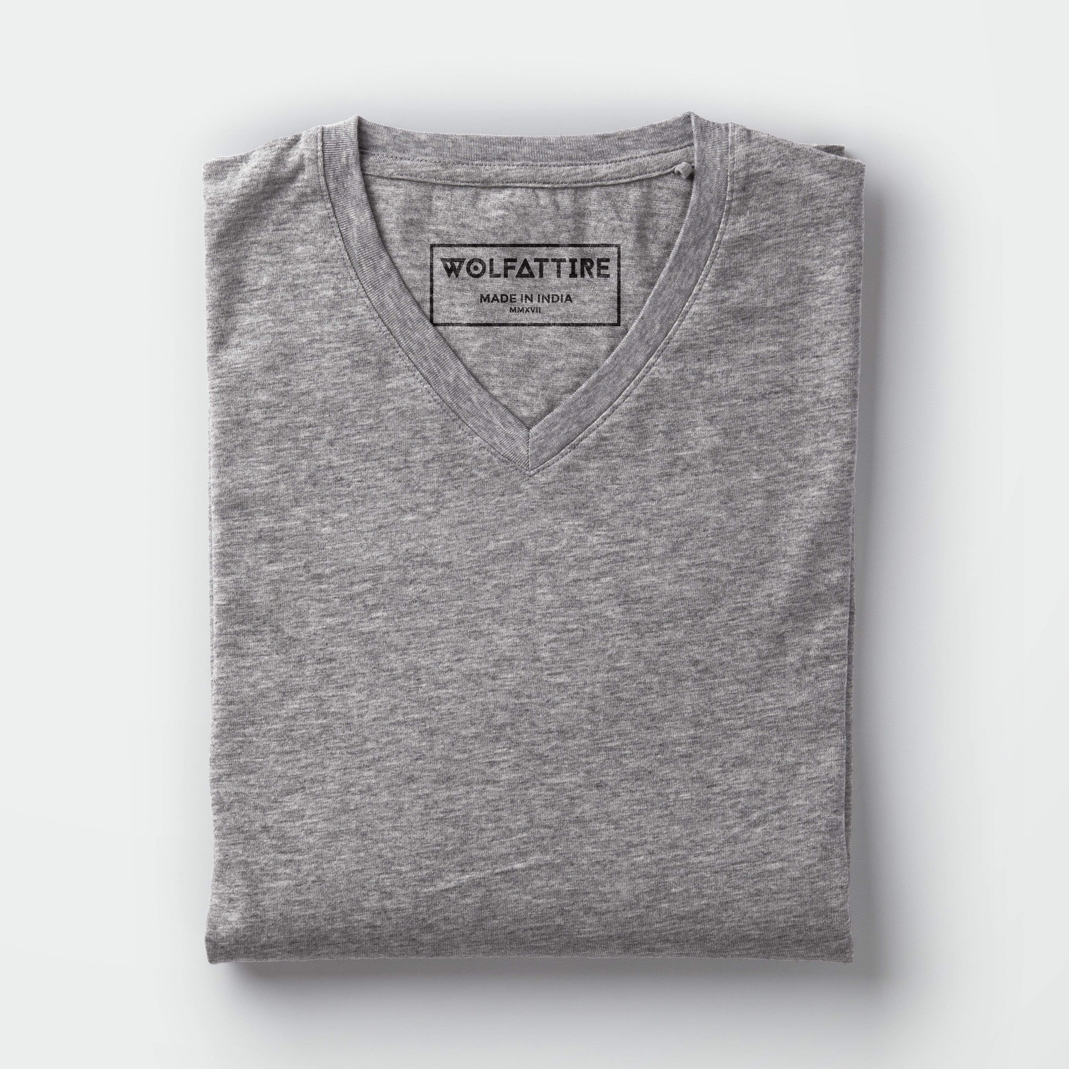 Grey | V-Neck T-Shirt For Men – Wolfattire