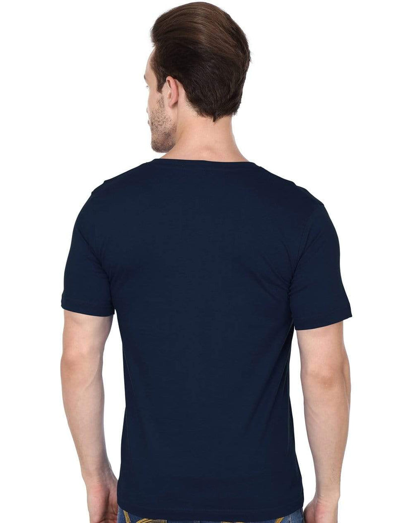 t-shirt Men's V-neck plain T-shirt Navy Blue (Regular Fit) wolfattire