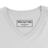t-shirt Men's V-neck plain T-shirt White (Regular Fit) wolfattire