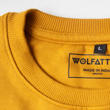 mustard yellow sweatshirt close up neck_Wolfattire