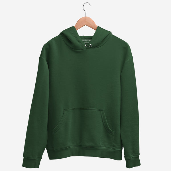 Men's Regular Fit Hooded Sweatshirt - Olive Green