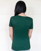 women t-shirt Women's Plain Round Neck T-shirt Green wolfattire